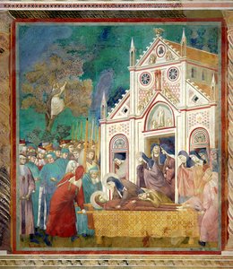 Sainte Claire embrasse le corps de Saint François au couvent de San Damiano, 1297-99 - Giotto di Bondone